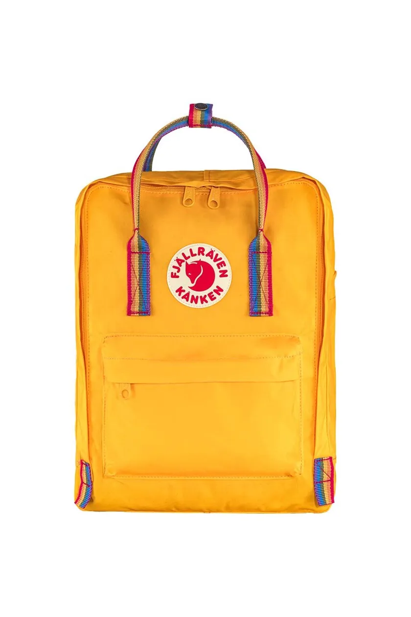 yellow Fjallraven backpack Kanken Rainbow Unisex
