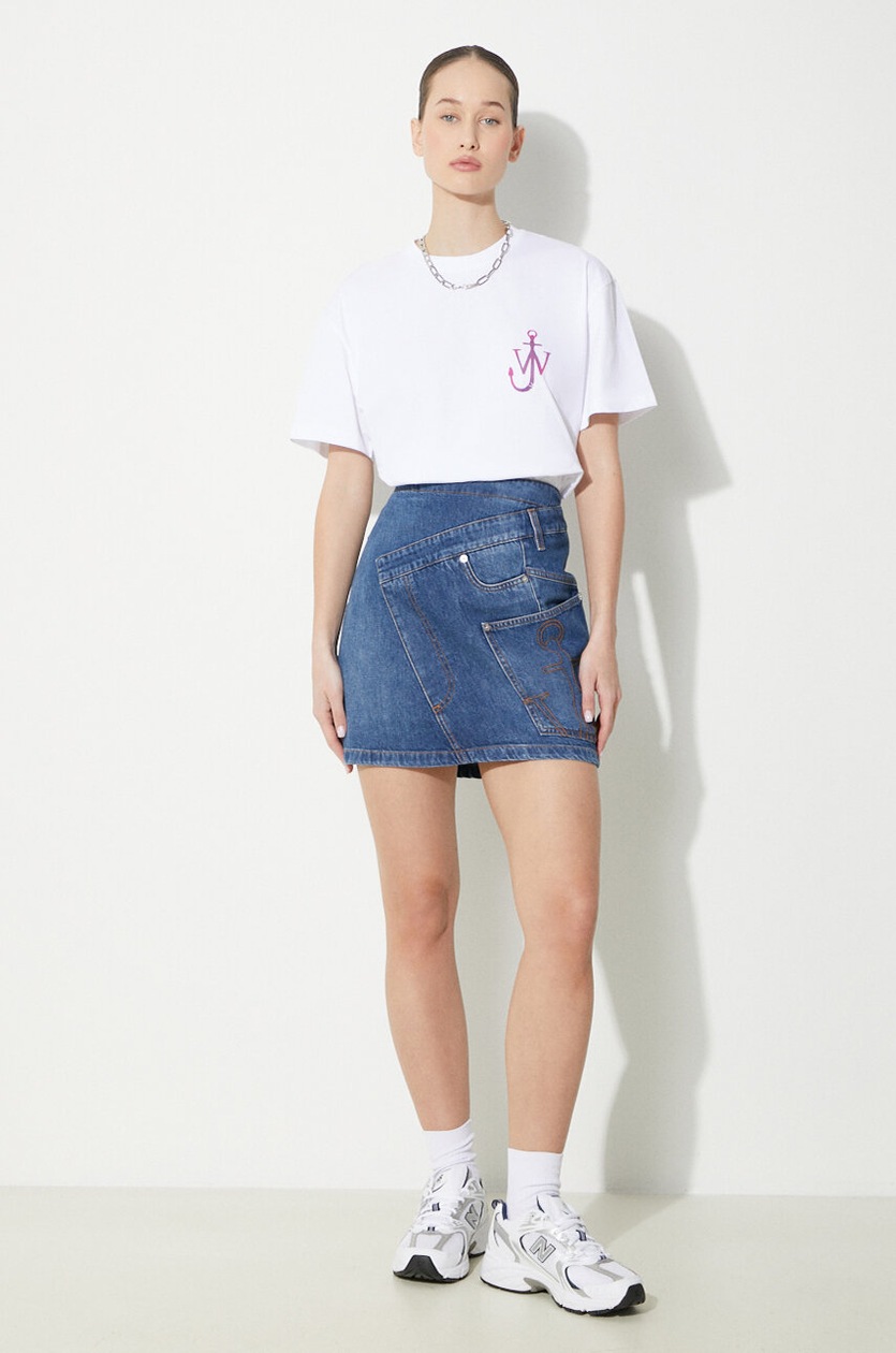 スカート JW ANDERSON Woman Skirt Blue DK0020PG1499 804 JW Anderson denim skirt Twisted Mini Skirt blue color DK0020