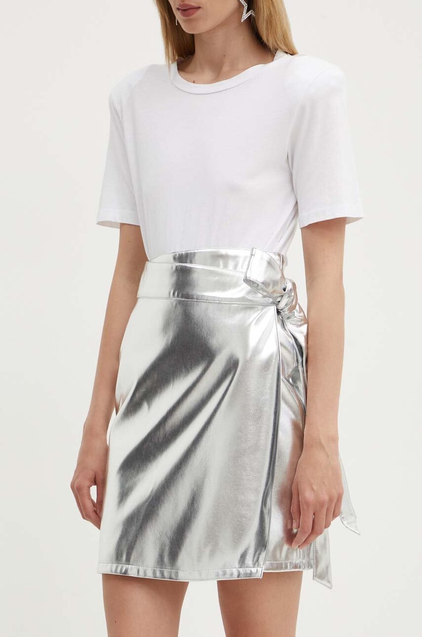 Never Fully Dressed spódnica Mini Jaspre kolor srebrny mini