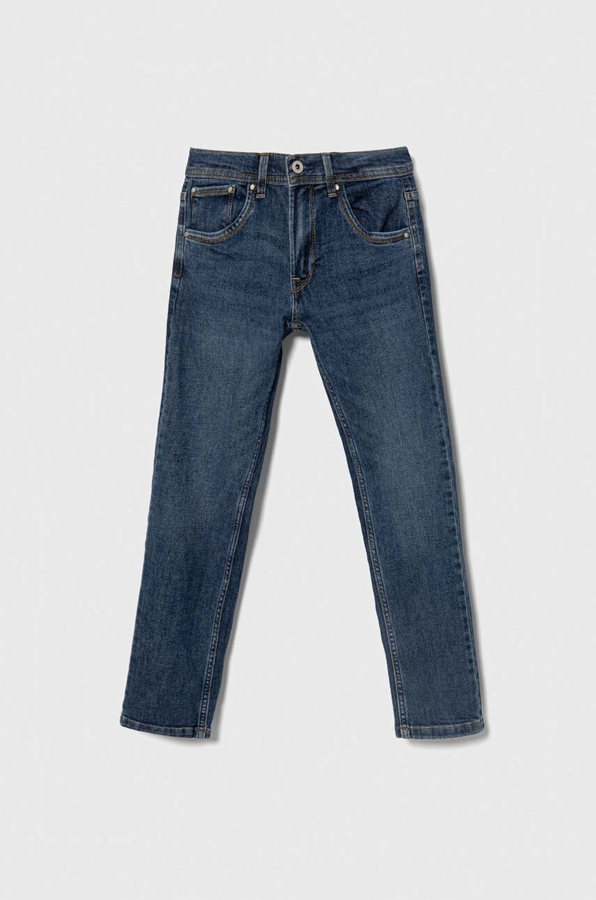 Jeans Skinny Pepe Jeans Repair Jr Per Bambini/Ragazzi - Vita Bassa, Denim Medium Wash Con Ricami E Riparazioni