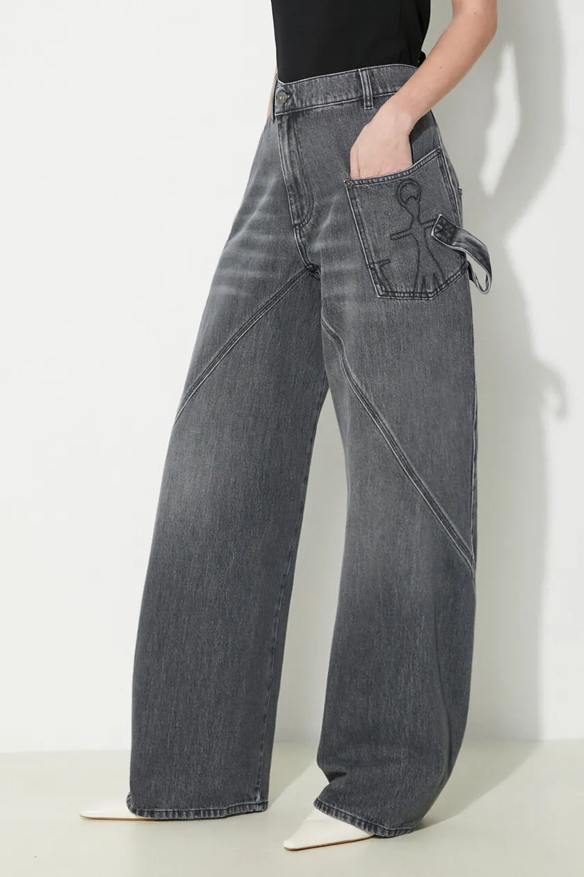 gray JW Anderson graphic-print jeans Twisted Workwear graphic-print jeans Women’s