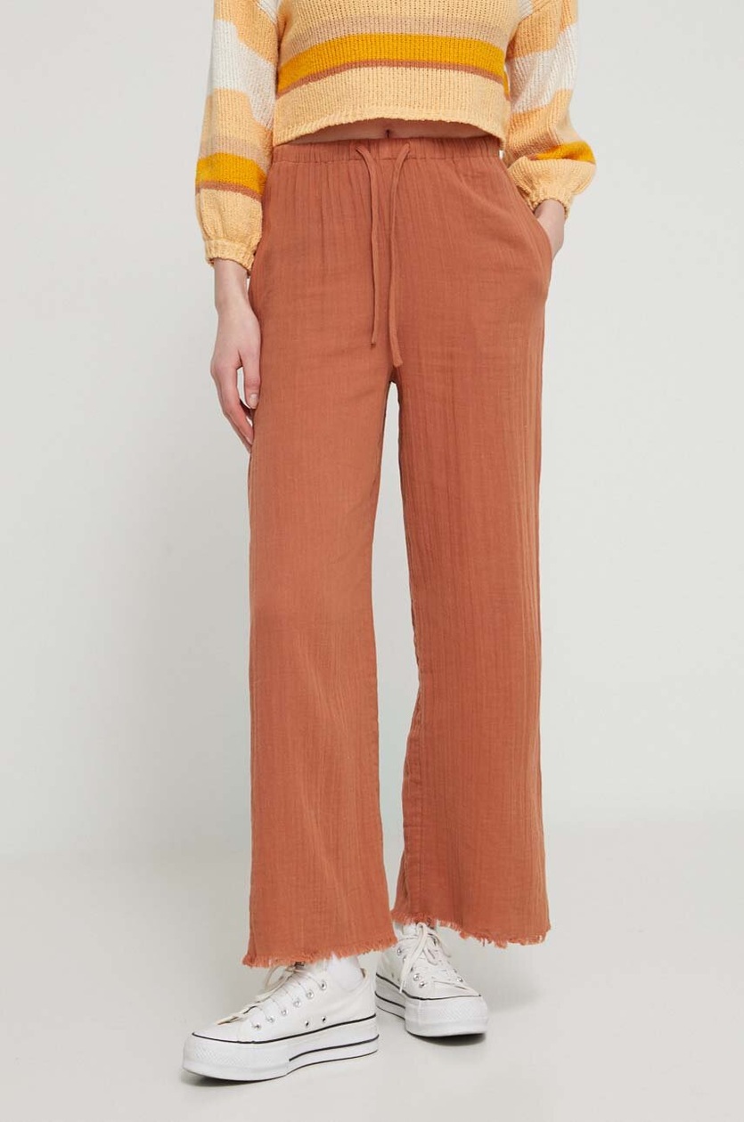 Liu Jo spodnie damskie kolor brązowy high waist TA5144 TS922
