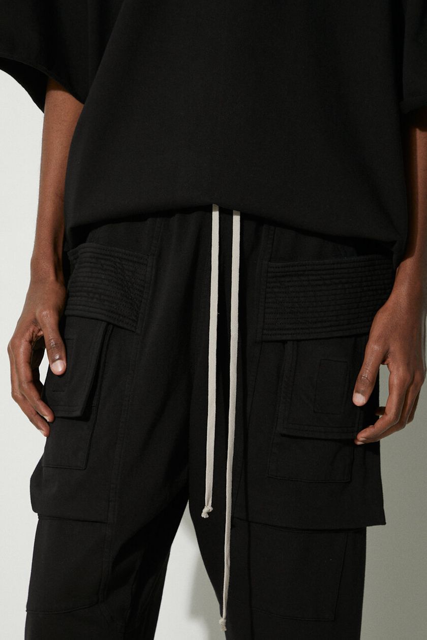 Rick Owens cotton trousers Knit Pants Creatch Cargo Drawstring black color DU01D1376.RIG.09 at PRM US Rick Owens cotton trousers Knit Pants Creatch Cargo Drawstring black color DU01D1376.RIG.09 at PRM US