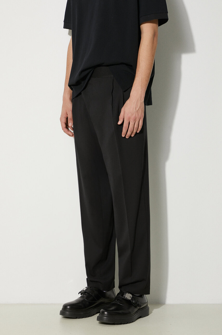 Neil Barrett pantaloni din lana culoarea negru, drept, MY30151A-Y000-001N