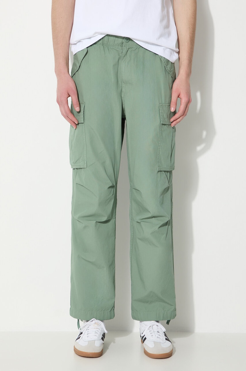 GREEN CLOTHING 4POCKETS PANTS Mサイズ utcoco Qiuse Men's Casual Loose Fit Straight-Legs Stretchy Waist