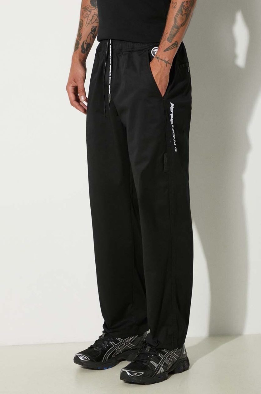 AAPE trousers men's black color AAPPTMA664XXM at PRM US