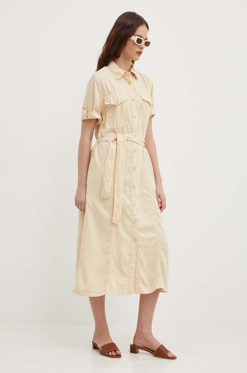 Vestito Midi Pepe Jeans Peyton Donna - Tunic Con Nodo Posteriore 100% Poliestere