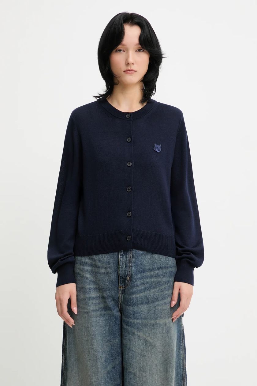 adidas FLUFFY KNITTED CARDIGAN ネイビー adidas Originals Fluffy Knitted Crop Women's Cardigan Blue