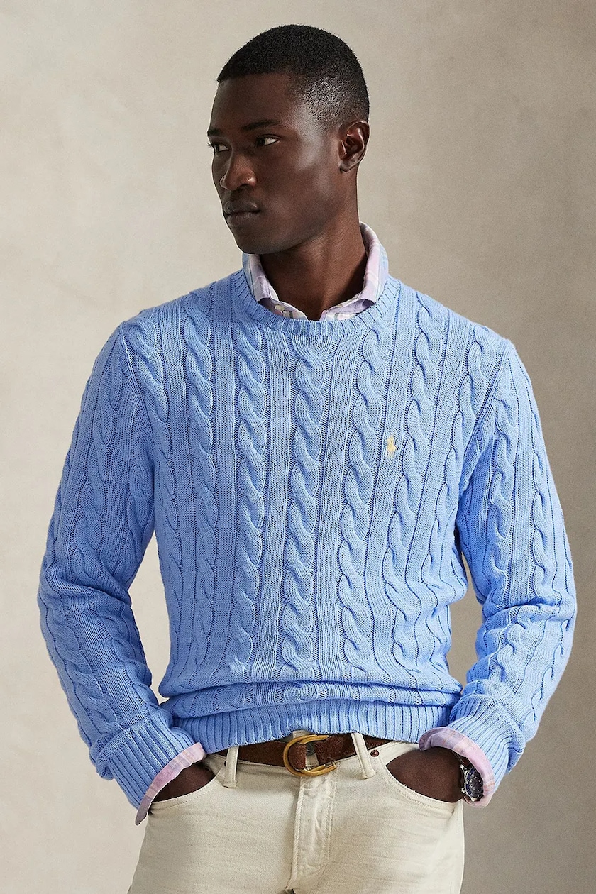 Polo Ralph Lauren Men's cotton sweater blue 710775885 at PRM US