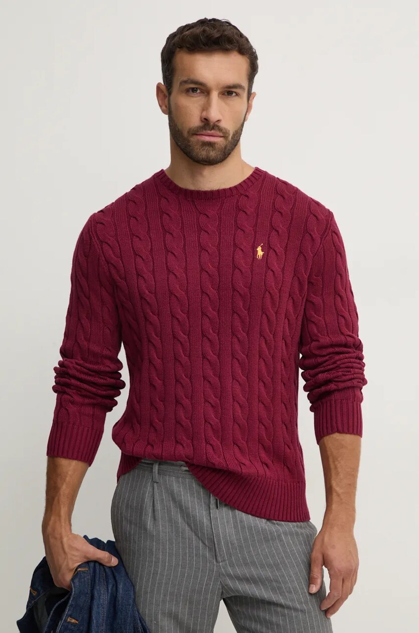 Polo Ralph Lauren cotton jumper maroon color at PRM US