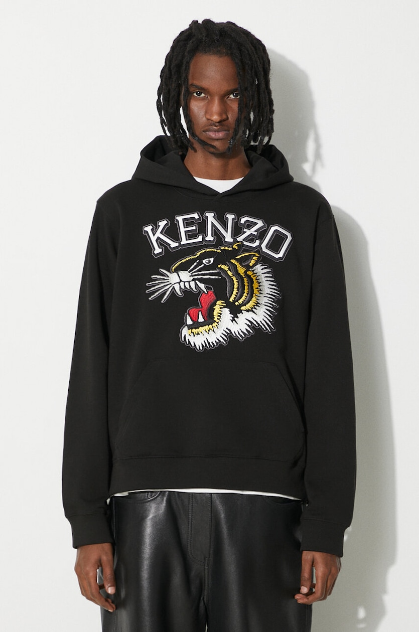 Kenzo cotton sweatshirt Tiger Varsity Slim Hoodie men's Kenzo cotton sweatshirt Tiger Varsity Slim Hoodie men's