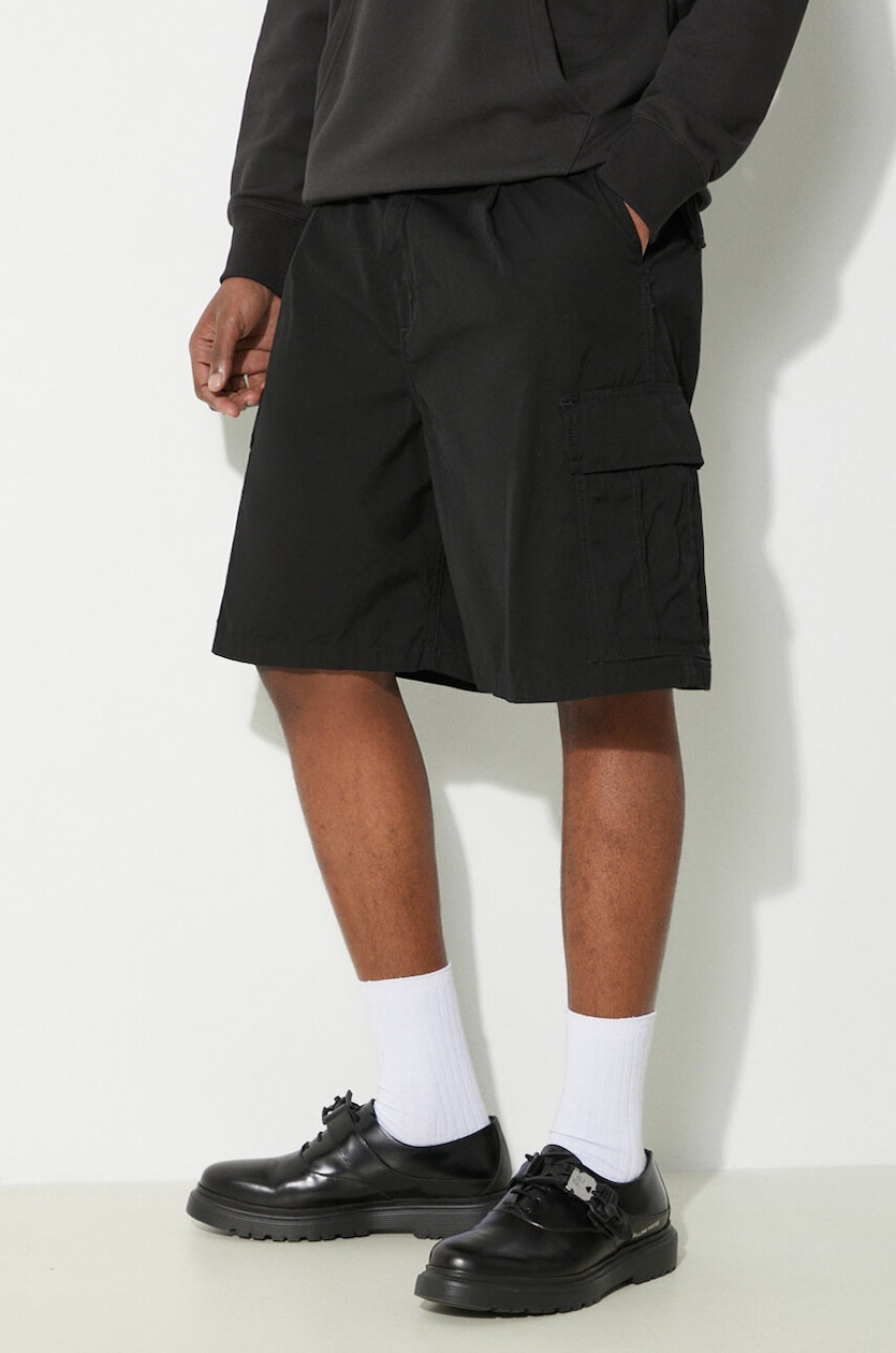 Carhartt WIP cotton shorts Cole black color at PRM US