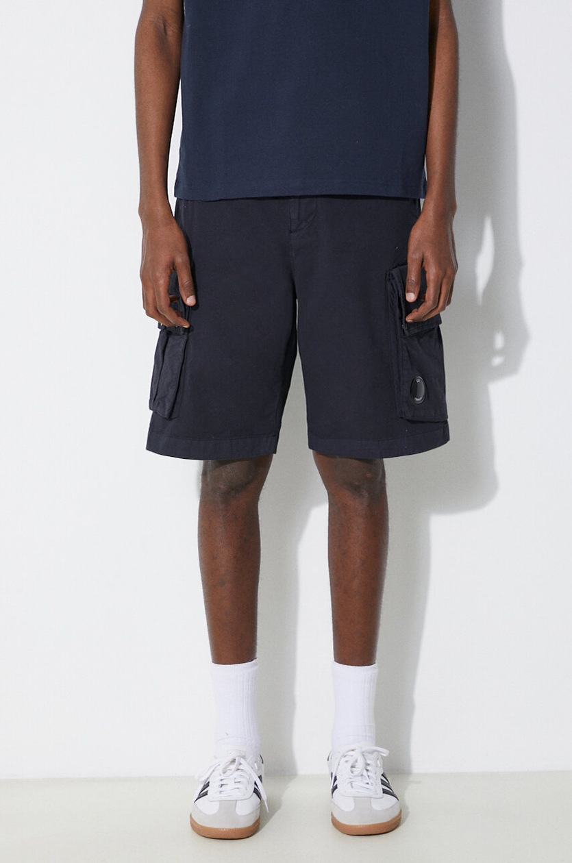 Company shorts Twill Stretch Cargo men's navy blue color