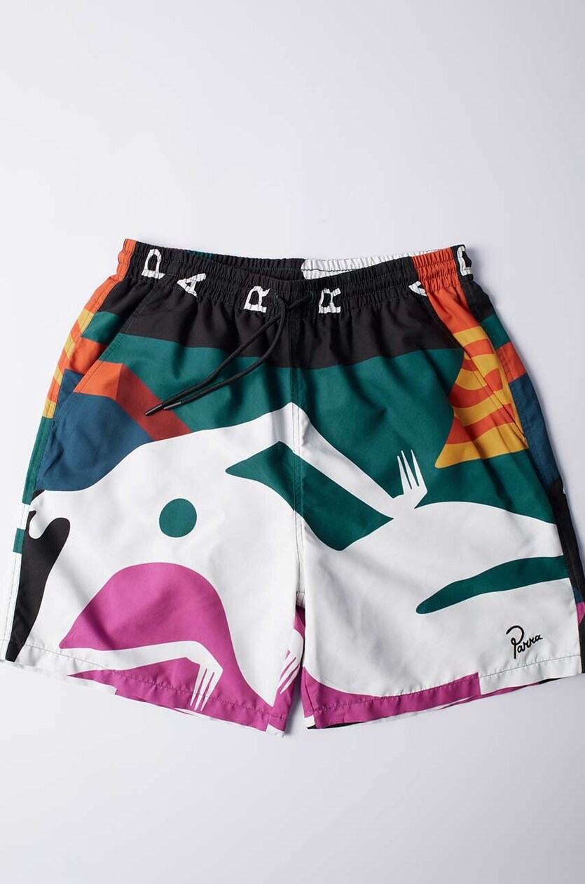 by Parra swim shorts Beached In White Swim Shorts PRM EU