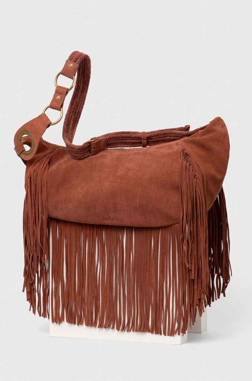 borsa in pelle scamosciata