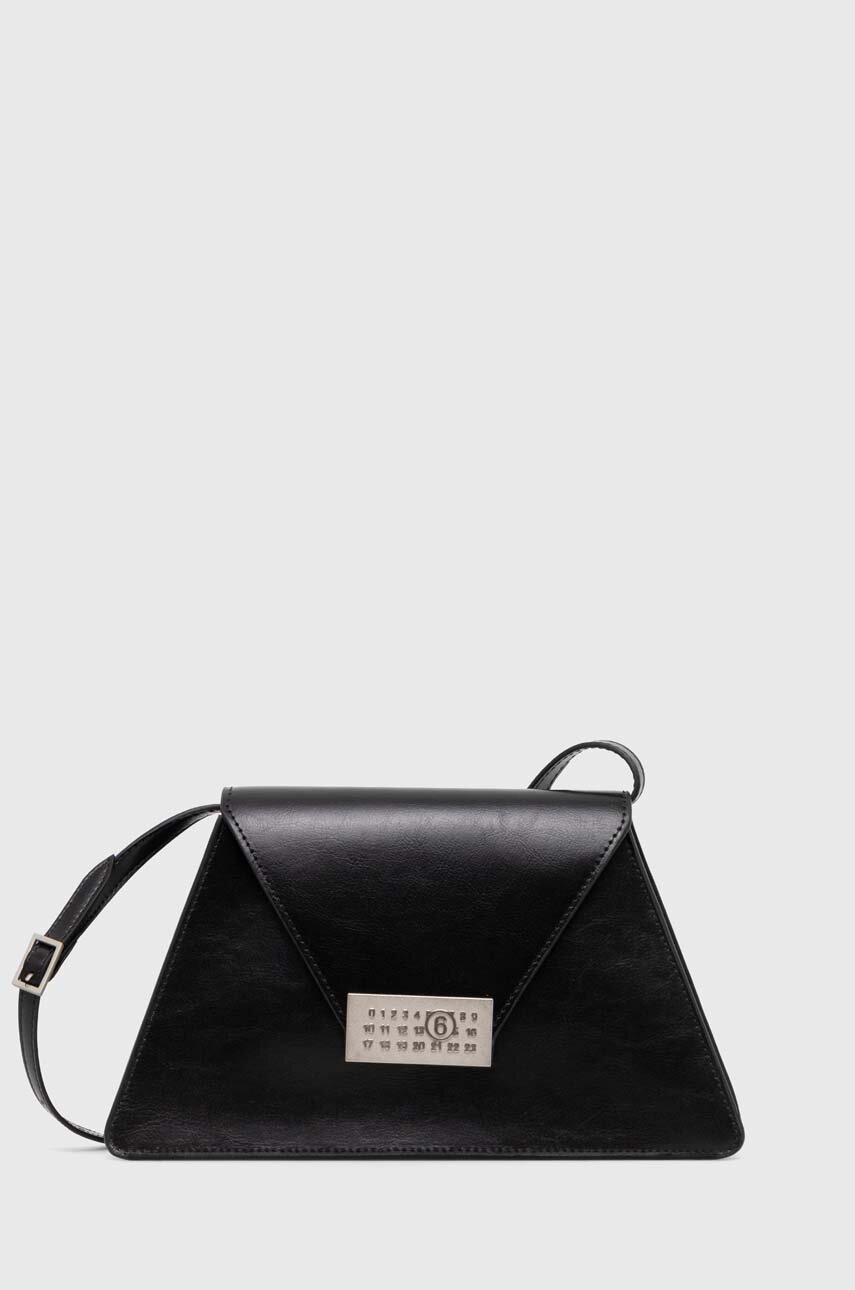 MM6 Maison Margiela leather handbag Numeric Bag Medium black color 