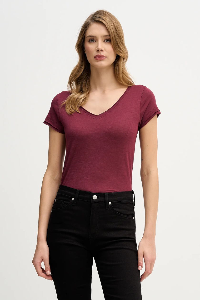 Sisley T-Shirt Manica Lunga Donna - 63% Poliestere, 32% Viscosa, 5% Elastan - Nero