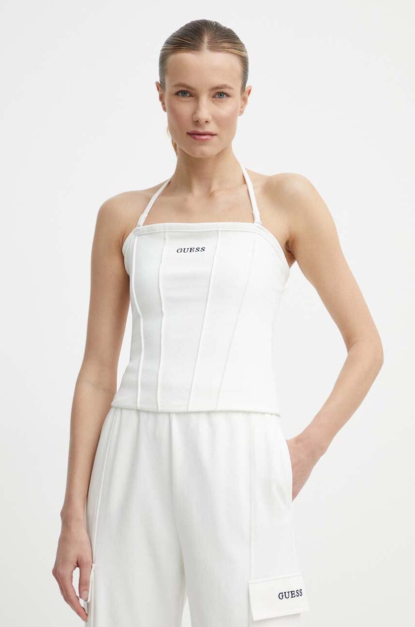 Guess top MARIKA damski kolor beżowy V4YP11 KCD02 | Answear.com