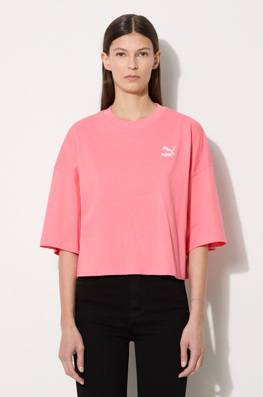 Puma cotton t shirt women s pink color at PRM US