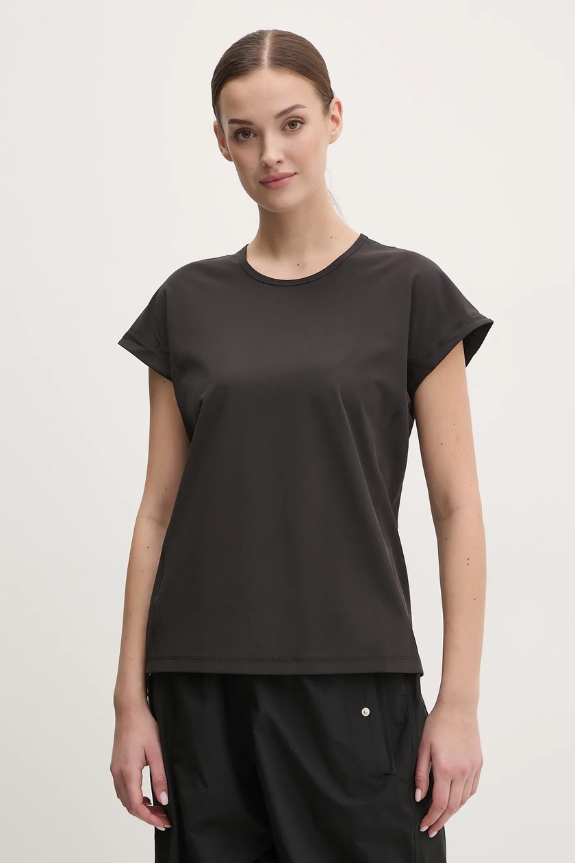 DIESEL T-Ele Tシャツ ブラック T-ELE-LONG-D T-shirt with D logo patch｜ブラック｜ウィメンズ