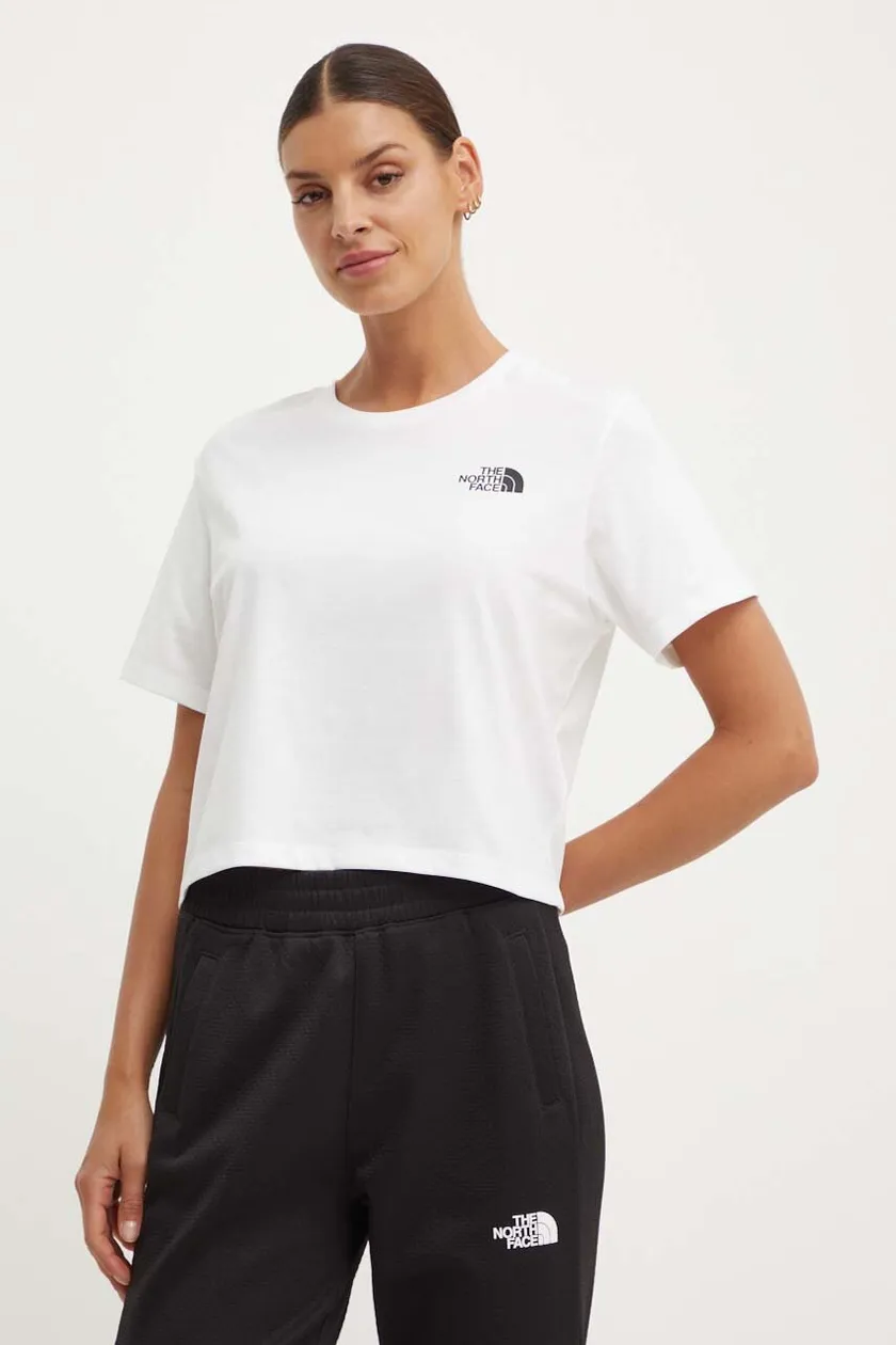 The North Face t-shirt W Simple Dome Cropped Slim Tee women's white color  NF0A87U4FN41 | buy on PRM