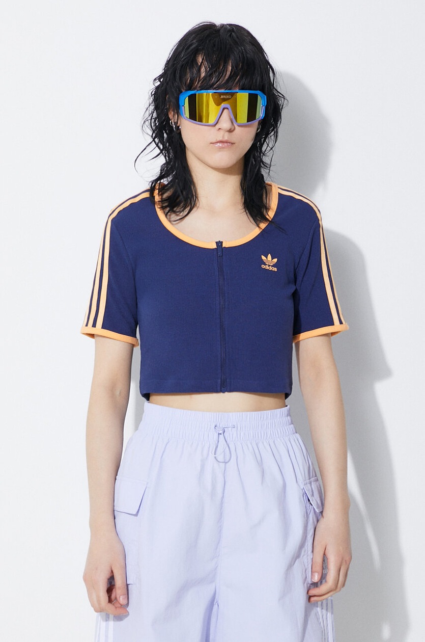 ヒス DAM カットソー adidas Originals t-shirt Rib SS women's blue color JH3130 at