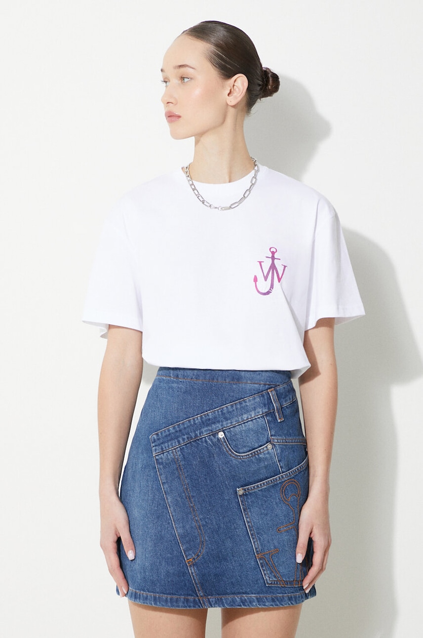 Tシャツ・カットソー JW Anderson JT0217 PG0980 NATURALLY SWEET ANCHOR T-shirt JW Anderson cotton t-shirt Naturally Sweet Anchor T-Shirt PRM EU