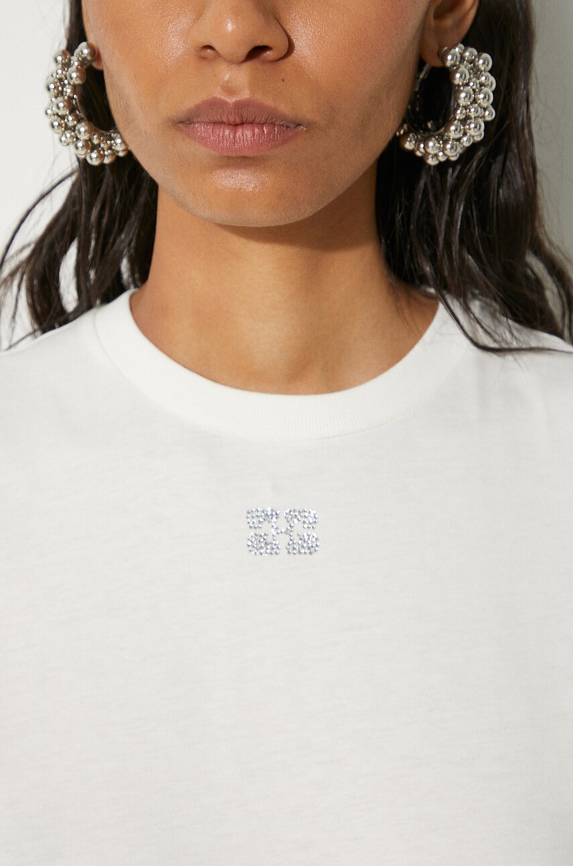 ★tansanmagnesium★ Horn Applique T-Shirt Khaki Women Horn Applique W Tee in KHAKI : famgstore 팸지스토어