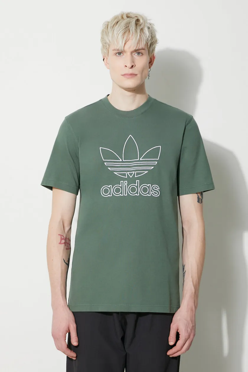 adidas Originals cotton t-shirt Trefoil Tee men's green color IR7993 | buy  on PRM