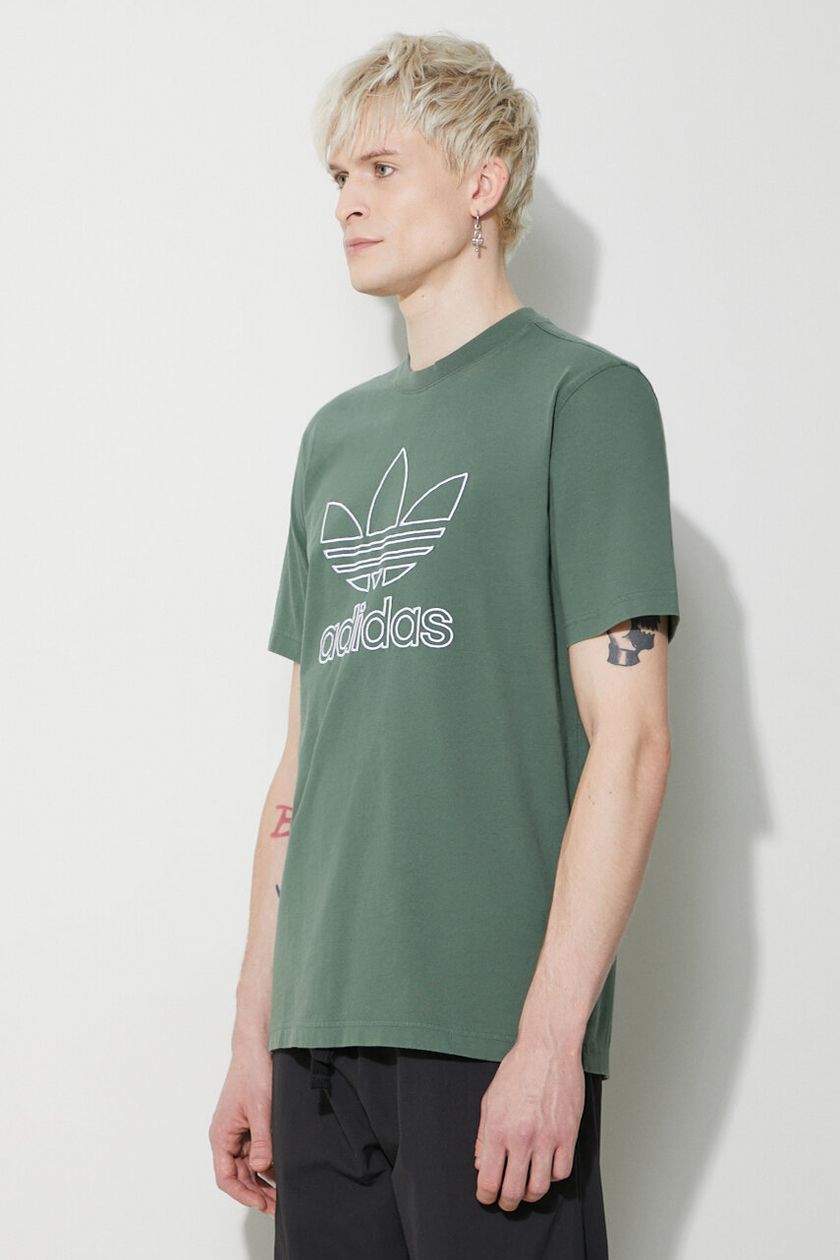 adidas Originals cotton t-shirt buy | color green Trefoil PRM on IR7993 Tee men\'s