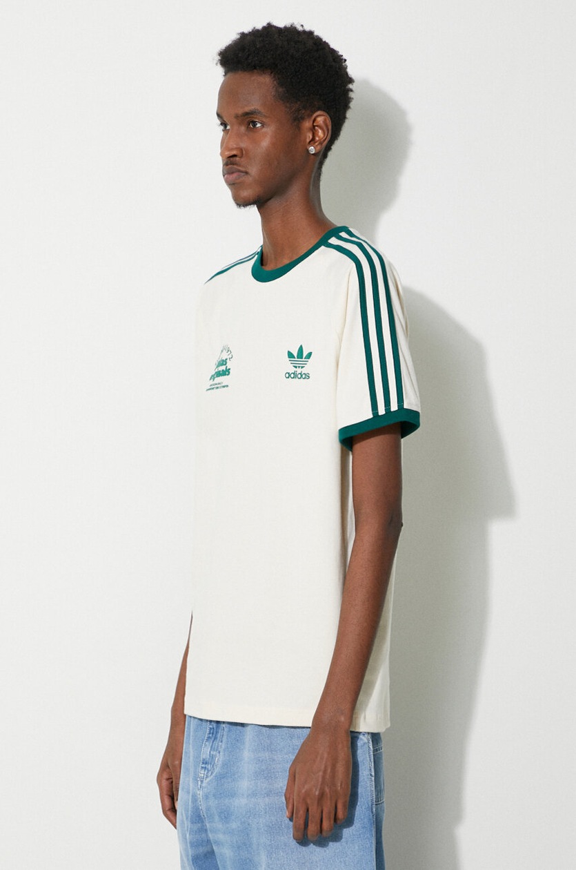 adidas Originals cotton t-shirt men's beige color at PRM US