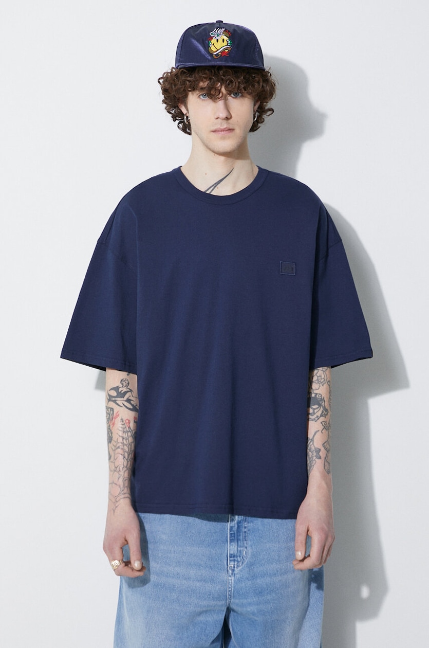 Fred Perry cotton t-shirt Crew Neck T-Shirt men's navy blue