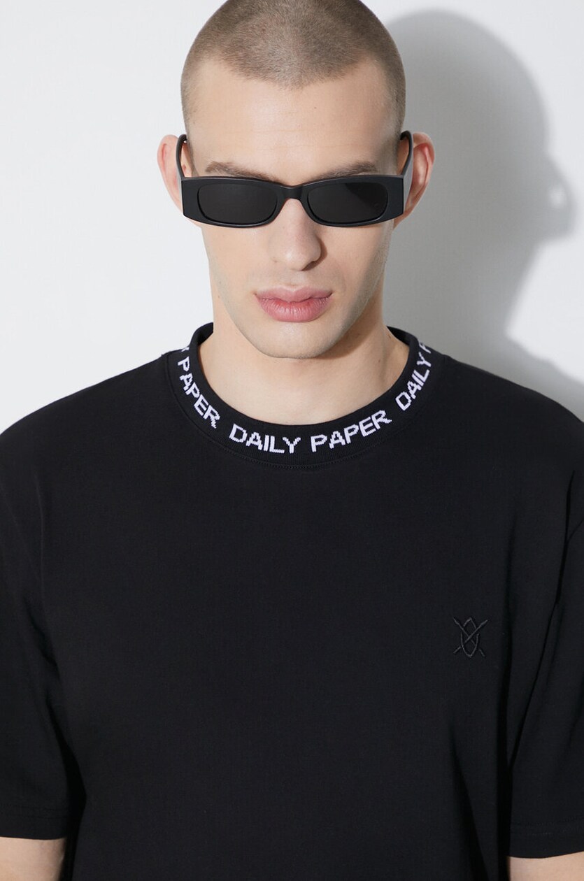 Daily Paper cotton t shirt Erib Tee men s black color 2109141 at PRM US