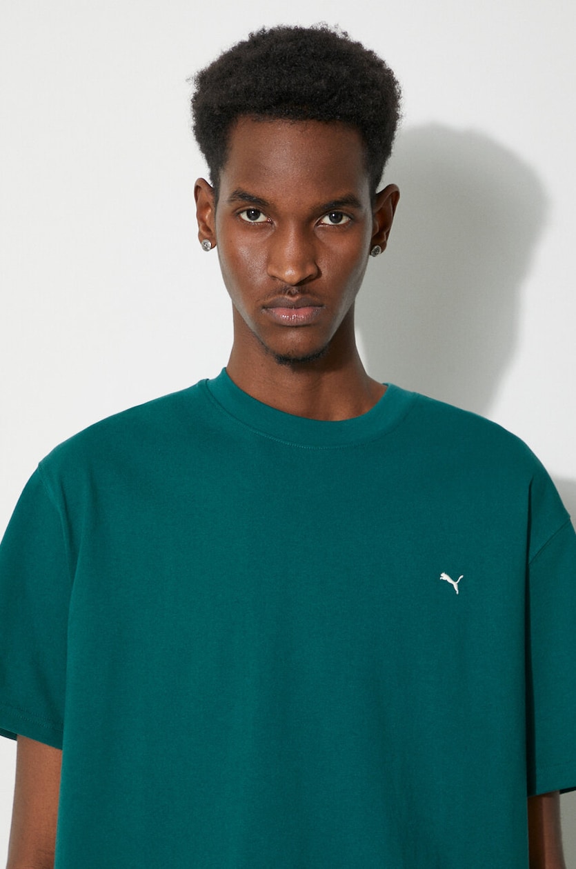 Puma cotton t shirt men s green color at PRM US