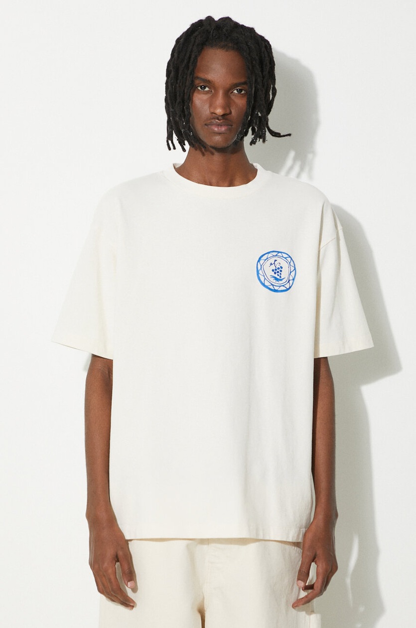 Drole De Monsieur PERMTS203CO002OPW 関税送料込 White Cotton Tennis T-Shirt