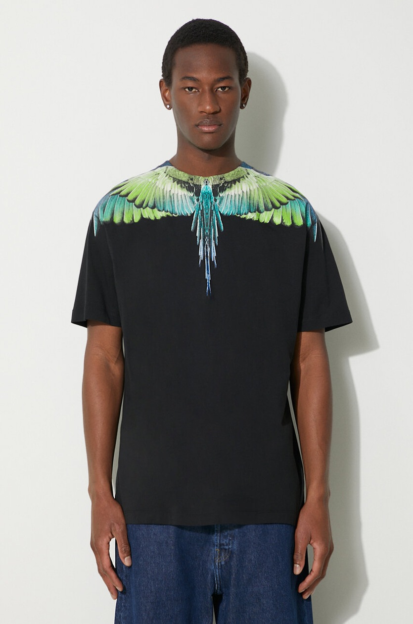 Tシャツ・カットソー Marcelo Burlon Marcelo Burlon T-shirts and Polos Marcelo Burlon cotton t-shirt Icon Wings Basic men's black
