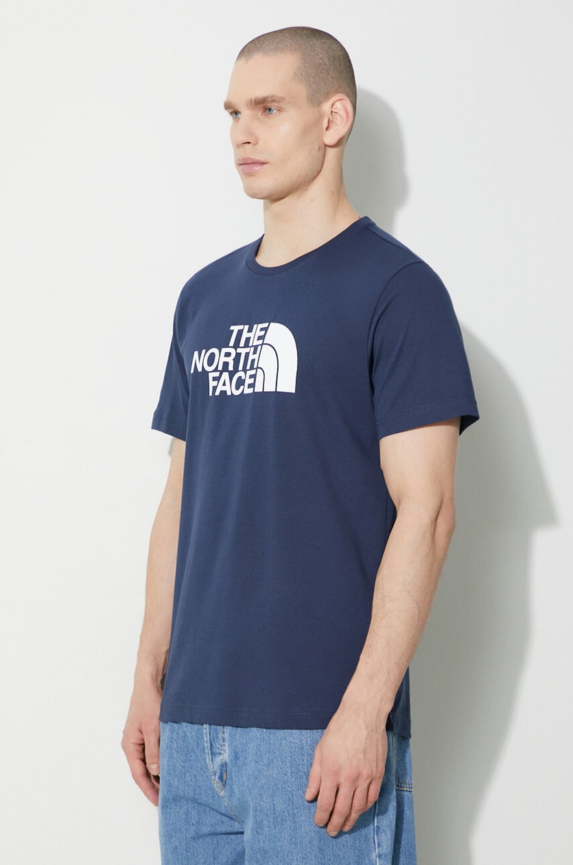 【THE NOTRH FACE】 M'S MISSION S/S R/TEE‐NAVY The North Face cotton t-shirt M S/S Easy Tee men's navy blue