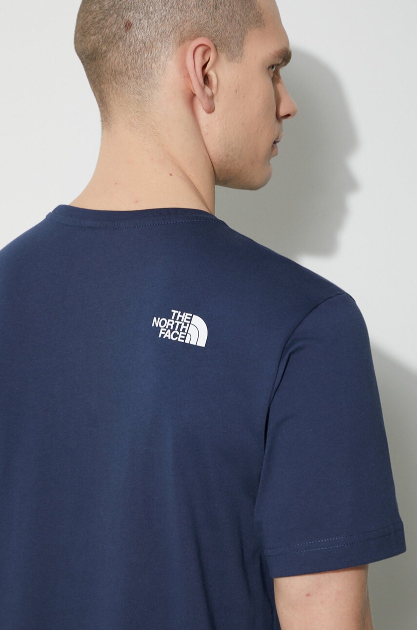 The North Face cotton t-shirt M S/S Easy Tee men's navy blue