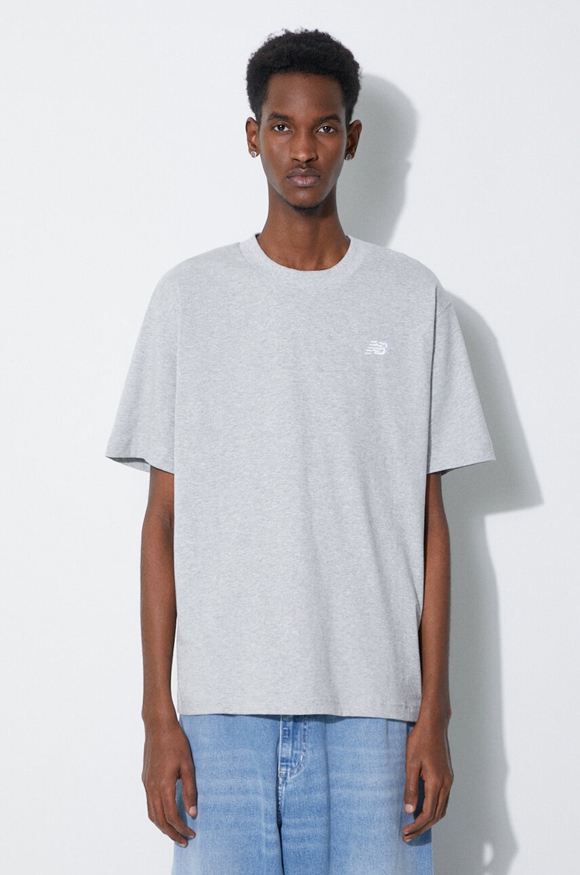 Tシャツ・カットソー New Balance Essentials Tee Grey MT41509AG New Balance cotton t-shirt Essentials Cotton PRM EU