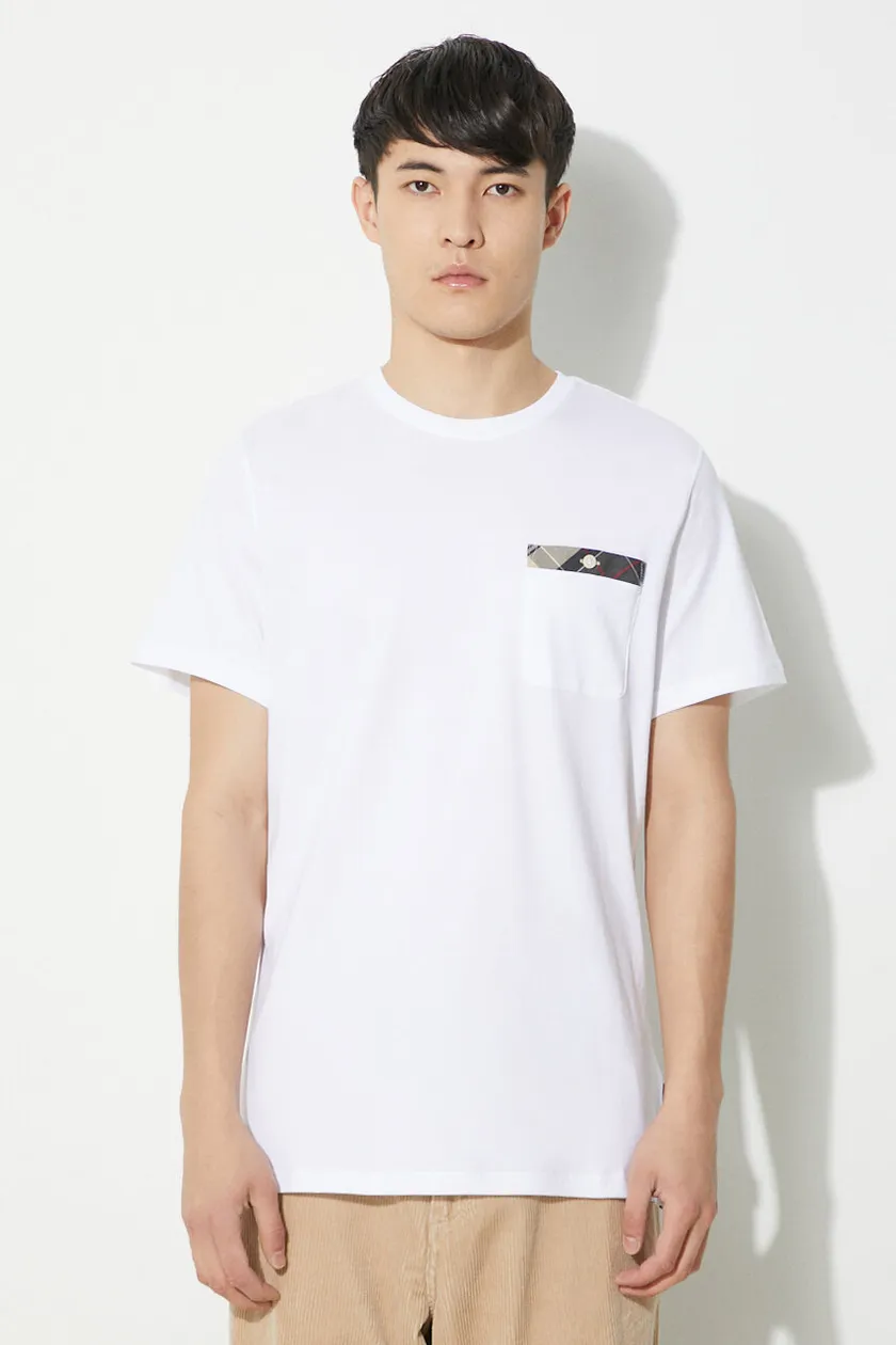 Barbour cotton t shirt men s white color at PRM US