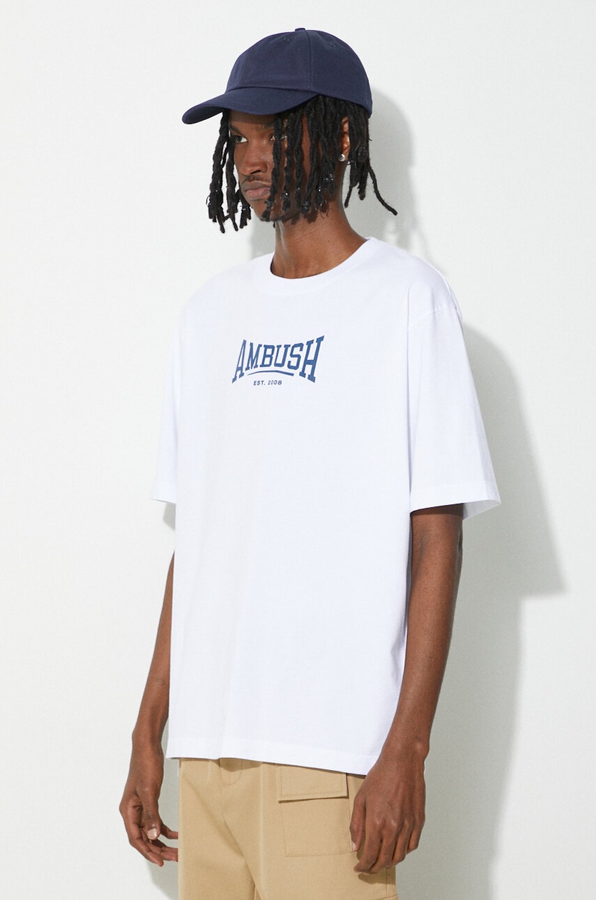 Tシャツ・カットソー AMBUSH Men T-shirt White BMAA064S23JER001 0247 AMBUSH cotton t-shirt Graphic PRM EU