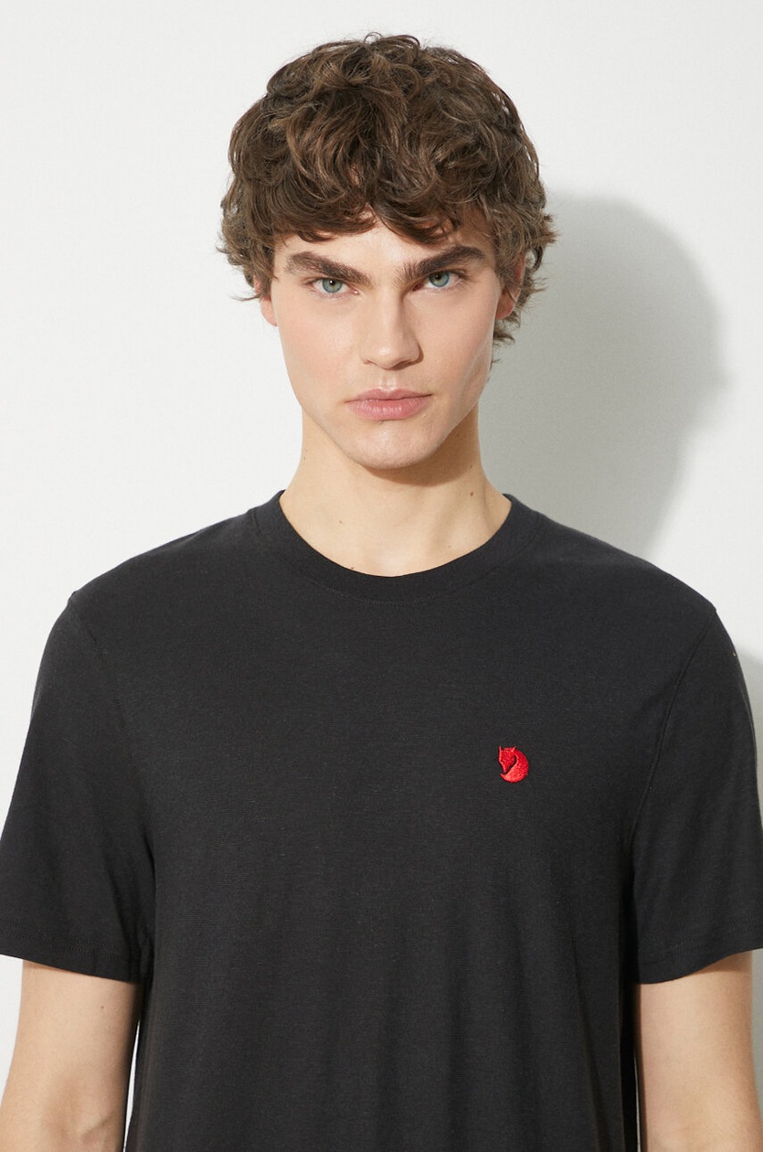 Fjallraven t-shirt Hemp Blend T-shirt M męski kolor czarny z