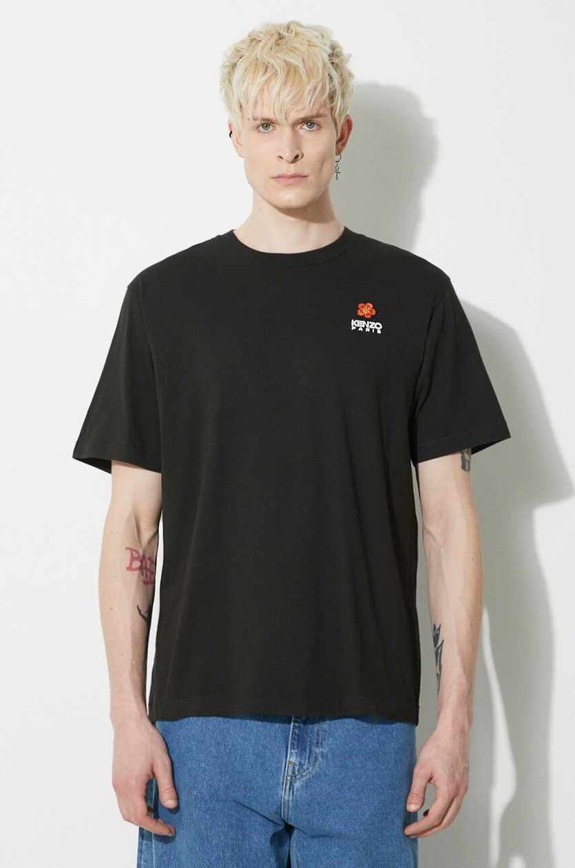 Kenzo cotton t-shirt Boke Crest men's black color