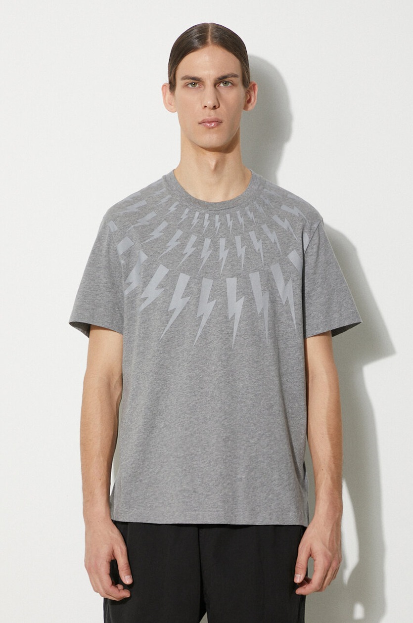 NEIL BARRETT｜ (Slim Dropped Shoulder Pierced Nipple T-S Neil Barrett t-shirt bawełniany Slim Dropped Shoulder
