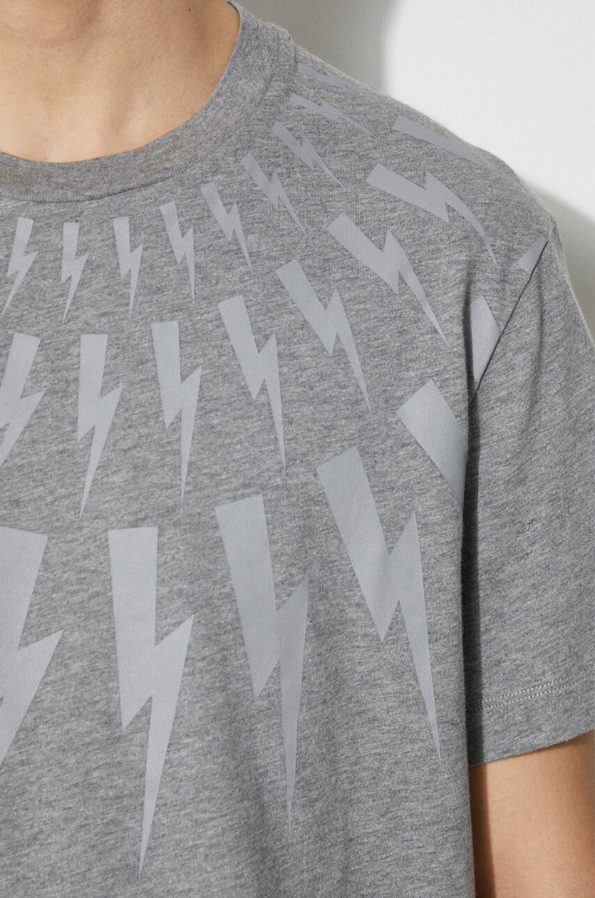 Neil Barrett t-shirt bawełniany Fairisle Thunderbolt Slim