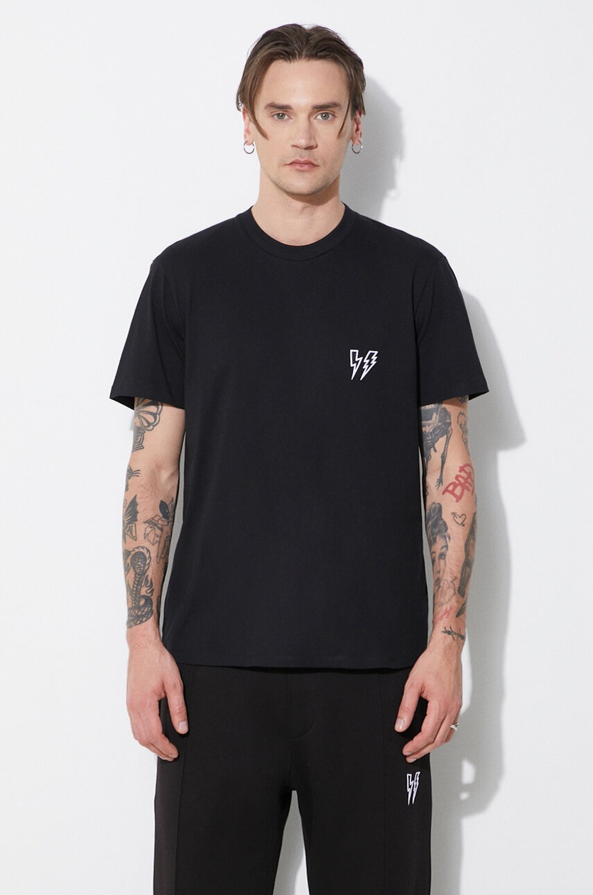 Neil Barrett cotton t-shirt Slim Dropped Shoulder Bicolor PRM EU