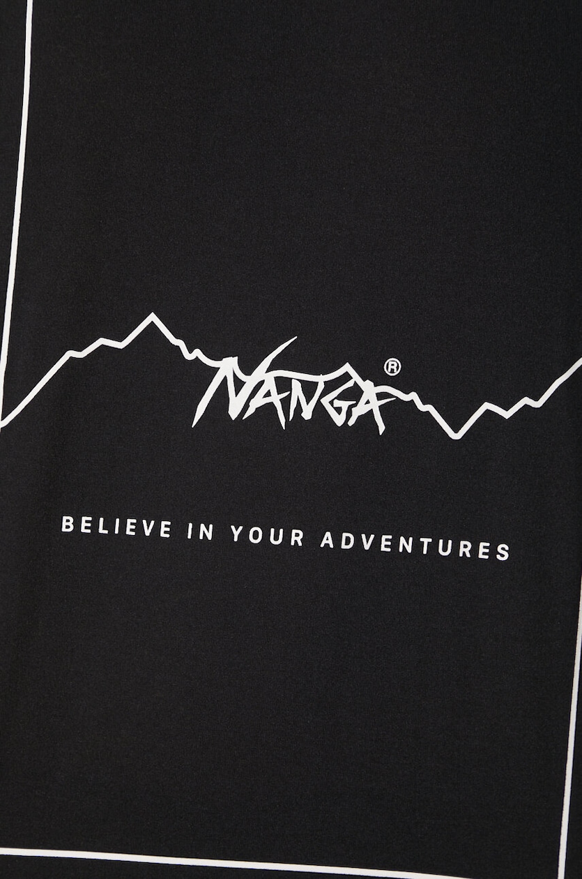 Nanga t-shirt Dry Mix Frame Logo Tee men's black color with