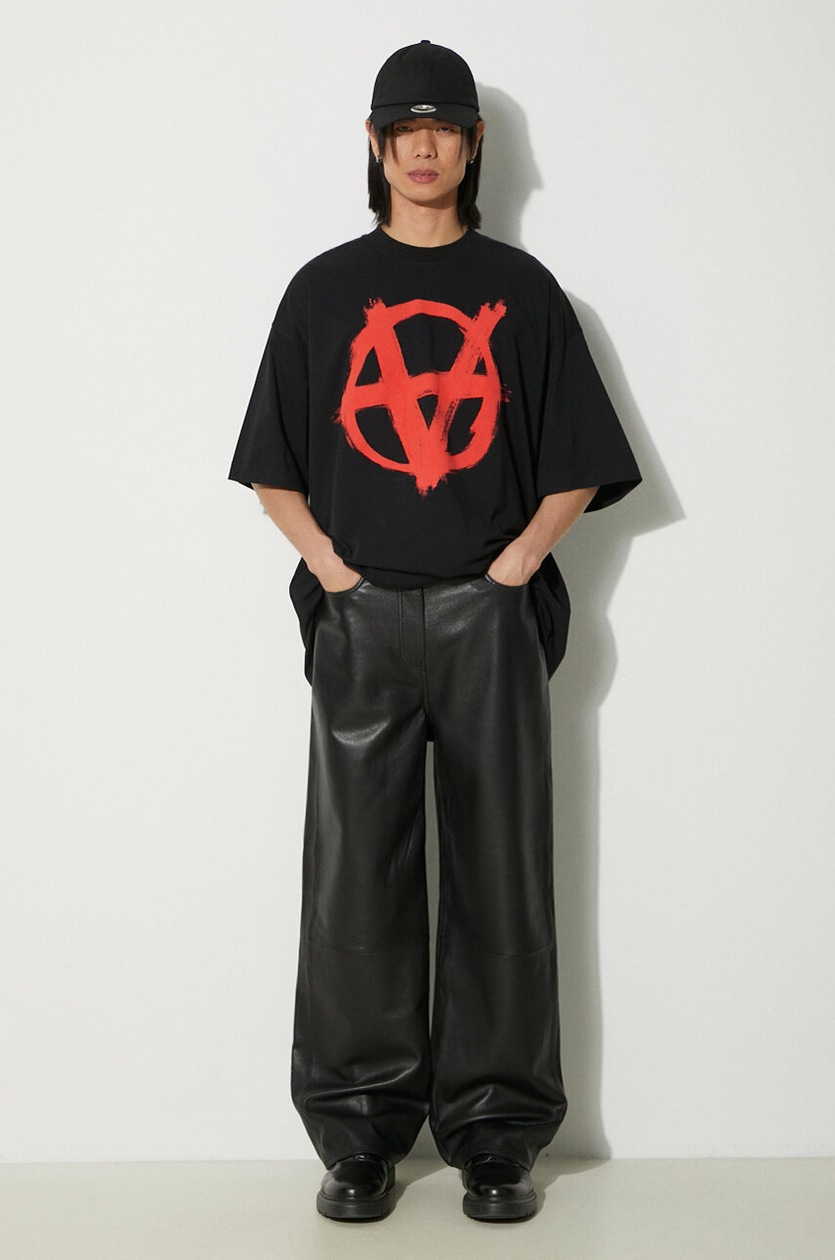 VETEMENTS cotton t-shirt Double Anarchy black color with a