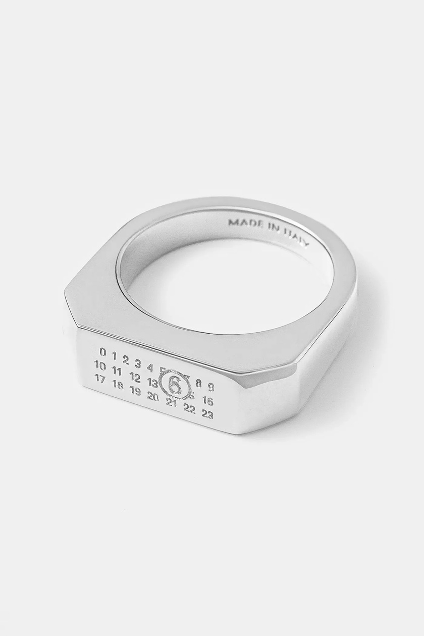 ★MM6 Maison Margiela★ Engraved Logo Ring Palladium SM7UQ00 MM6 Maison Margiela Engraved Logo Ring | italist