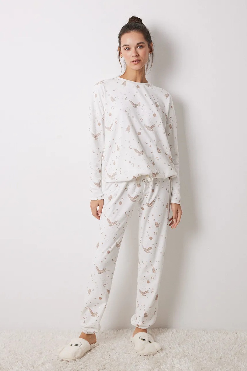 women'secret pijama HARRY POTTER femei, culoarea bej, 3138640